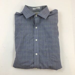 EAGLE Slim Fit Blue Plaid Casual/Dress Shirt